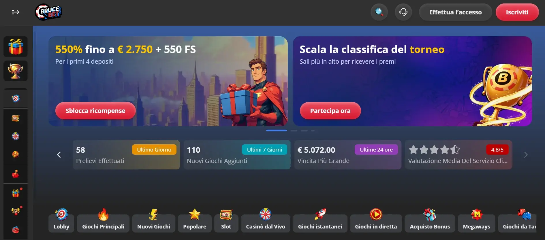 Bruce Bet — panoramica della piattaforma